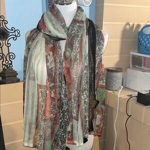 Lightweight Multi-Color Printed Sheer Scarf